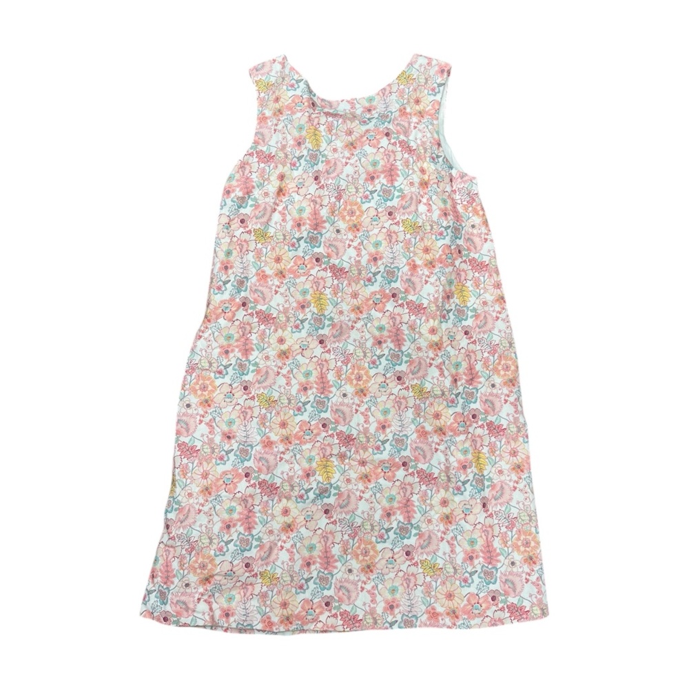 Gabby. Sleeveless Pink Floral Dress Bow Back